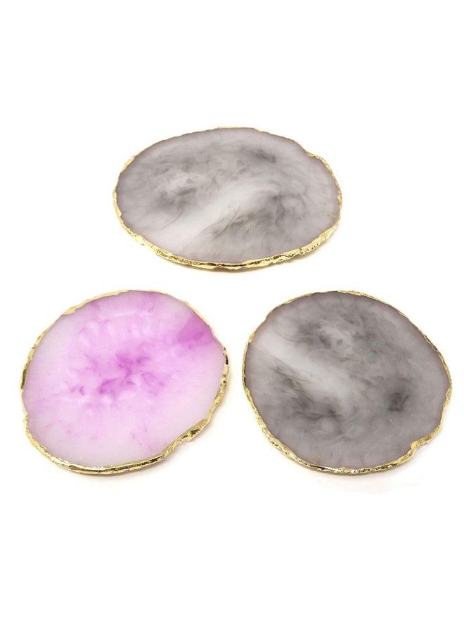 HONBAY 2Pcs Golden Edge Resin Nail Art Palettes Drawing Plates Manicure Display Tools For Women - Image 5