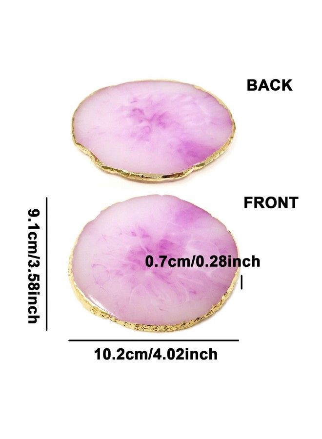 HONBAY 2Pcs Golden Edge Resin Nail Art Palettes Drawing Plates Manicure Display Tools For Women - Image 3