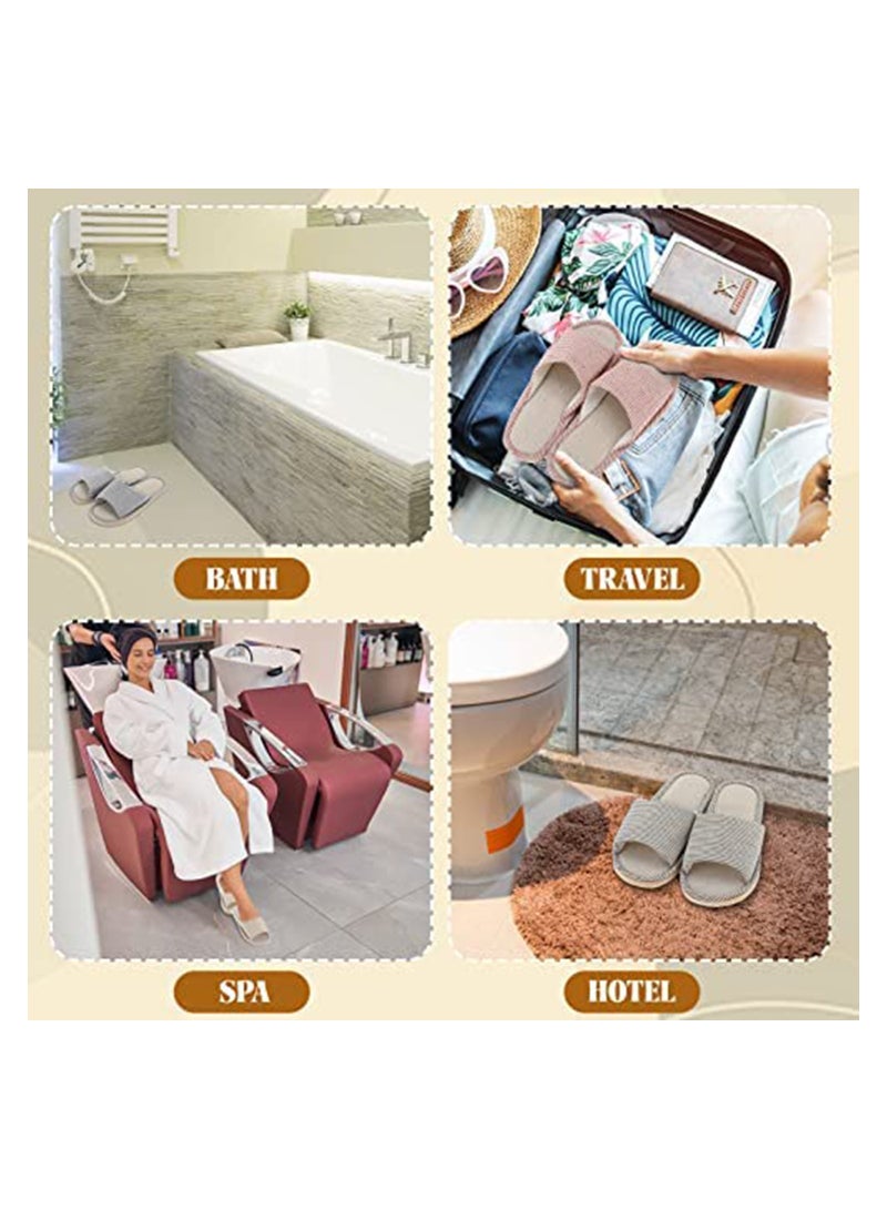 SYOSI 4 Pairs Disposable House Slipper for Guests Open Toe Breathable Slippers Spa Slippers Comfortable Indoor Home Slippers - Image 4