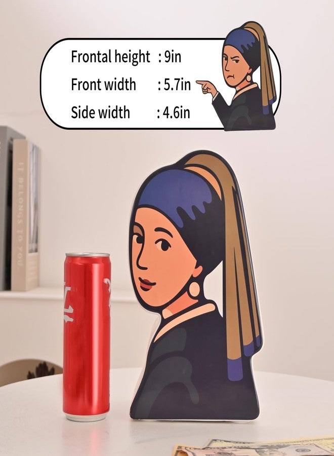 PIG WORLD Girl with A Pearl Earring Large Ceramic Piggy Bank for Adults Must Break to Open,alcancias de Dinero para adultos,Money Saving Box,Coin Bank,Money Bank,Piggy Bank Boys,Cozy Home Decor Living Room - Image 4