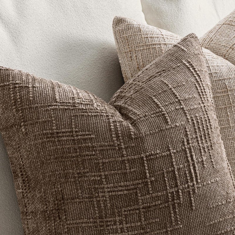 MIULEE Textured Throw Pillow Covers Thick Chenille Decorative Pillows Taupe Grey 18x18 Inch Set of 2 Modern Boho Farmhouse Home Decor Neutral Cushion Covers for Couch Sofa Living Room Bedroom - Image 3