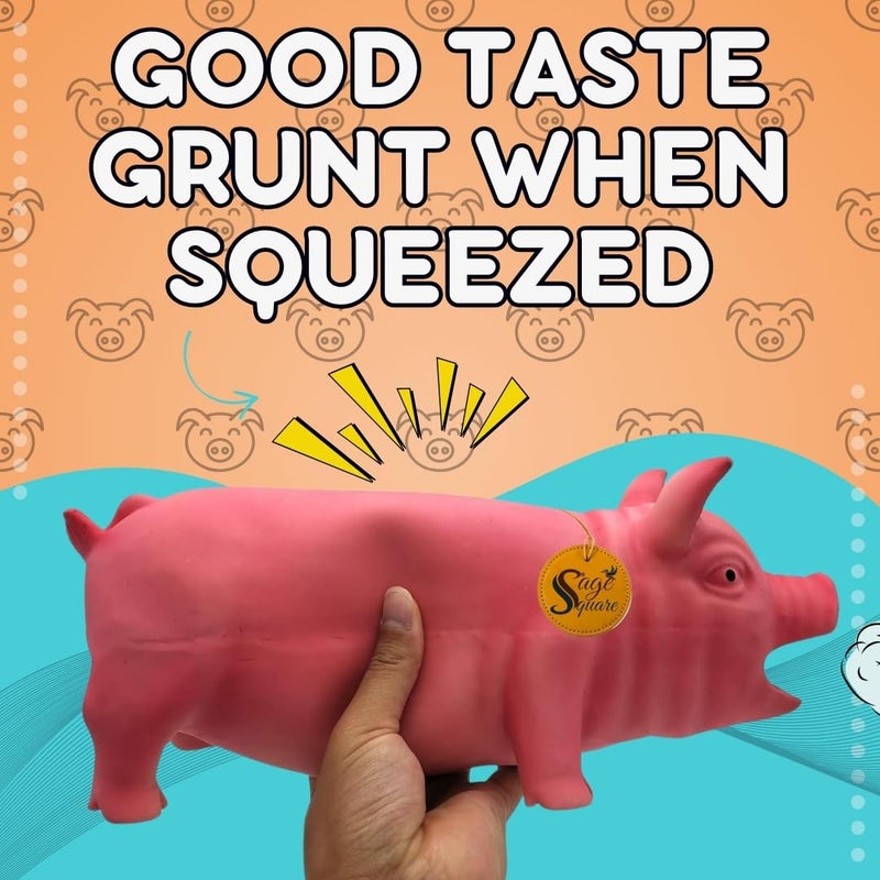 Sage Square Squeaky Rubber Pig Toy for Dogs & Cats: Unleash The Chew Cravings with Loud Squeak, Entertained for Hours, Interactive Rubber Toy, Tugs and Squeezes, Barking Glees, Fun with Pig - Image 2