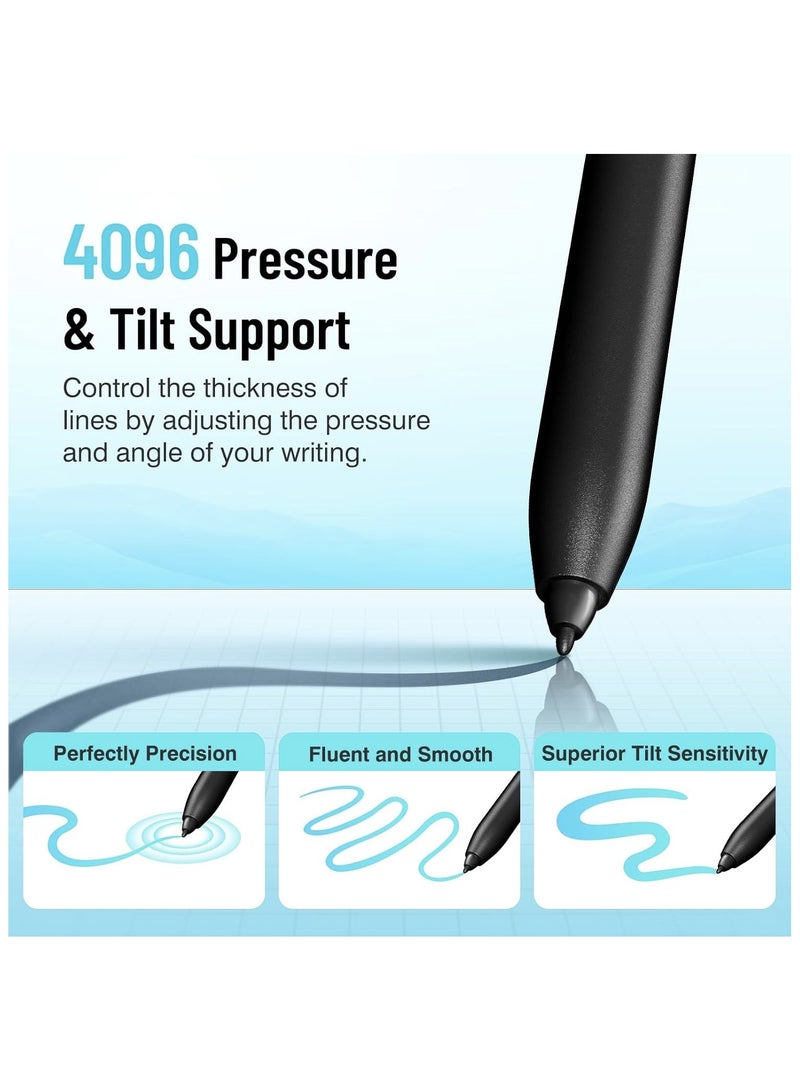 Magnetic Stylus Pen for Remarkable 2 Pen with Eraser, Digital Replacement Pen for Remarkable 2 Stylus Alternative Marker Plus, 4096 Pressure Sensitivity, Palm Rejection, Tilt Support with 5 Pen Tips  - Image 5