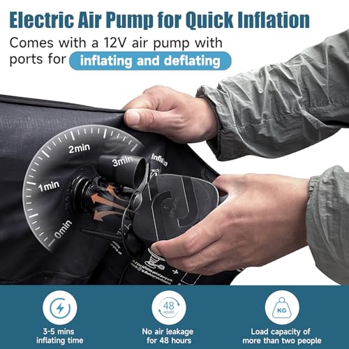DikaSun SUV Air Mattress Double-Sided Flocking Car Mattresses for Car Bed, Travel Camping Sleeping Bed with Air Pump 2 Pillows - Image 4