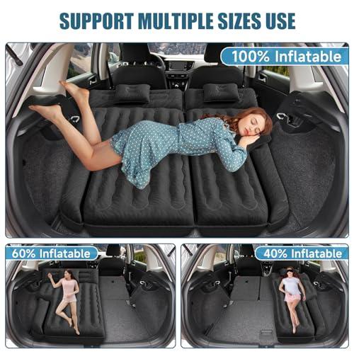 DikaSun SUV Air Mattress Double-Sided Flocking Car Mattresses for Car Bed, Travel Camping Sleeping Bed with Air Pump 2 Pillows - Image 2