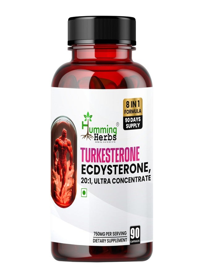 Humming Herbs Turkesterone Ecdysterone, Ajuga Turkestanica Extract, 7in1-11600mg eqv |Ultra-Pure and Bioavailable for Enhanced Absorption | Third Party Tested | 90 Capsules - Image 1
