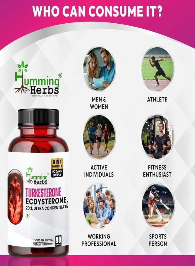 Humming Herbs Turkesterone Ecdysterone, Ajuga Turkestanica Extract, 7in1-11600mg eqv |Ultra-Pure and Bioavailable for Enhanced Absorption | Third Party Tested | 90 Capsules - Image 5
