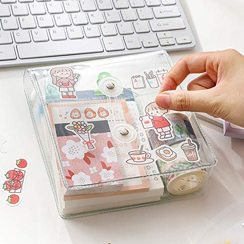 ZMLSED Washi Masking Tapes Multi Organizer Pouch, Minimalist Transparent Large-capacity Visible Portable Storage Bag for Stationery Stickers Travel Small Object Planner Pens Journal Supplies - Image 2