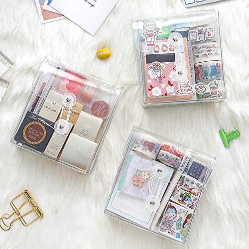 ZMLSED Washi Masking Tapes Multi Organizer Pouch, Minimalist Transparent Large-capacity Visible Portable Storage Bag for Stationery Stickers Travel Small Object Planner Pens Journal Supplies - Image 4