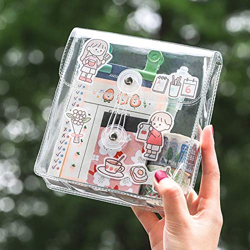 ZMLSED Washi Masking Tapes Multi Organizer Pouch, Minimalist Transparent Large-capacity Visible Portable Storage Bag for Stationery Stickers Travel Small Object Planner Pens Journal Supplies - Image 1