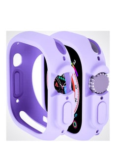 Compatible with Apple Watch Ultra 49 mm case All-Round Shockproof TPU Silicone Protective Cover Bumper Shock-Absorbing Scratch-Resistant Protective case for Apple Watch Ultra 49 mm Dark purple