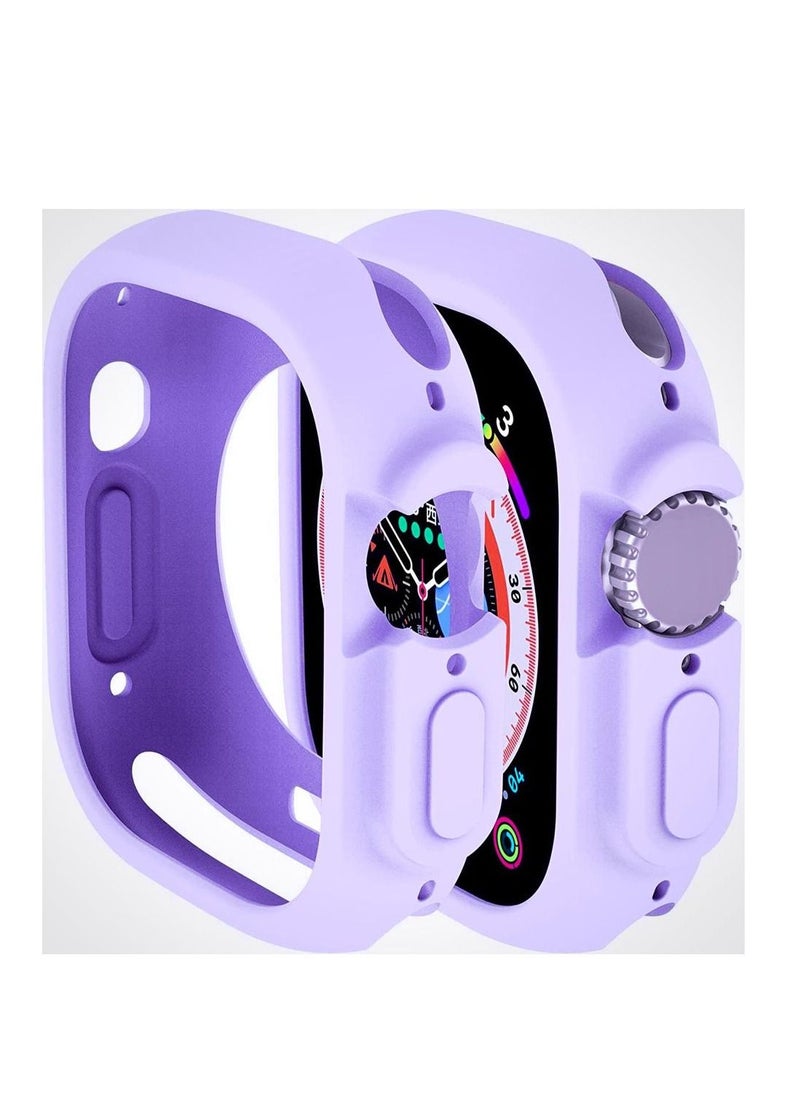 Watch - Compatible with Apple Watch Ultra 49 mm case All-Round Shockproof TPU Silicone Protective Cover Bumper Shock-Absorbing Scratch-Resistant Protective case for Apple Watch Ultra 49 mm Dark purple - Image 1