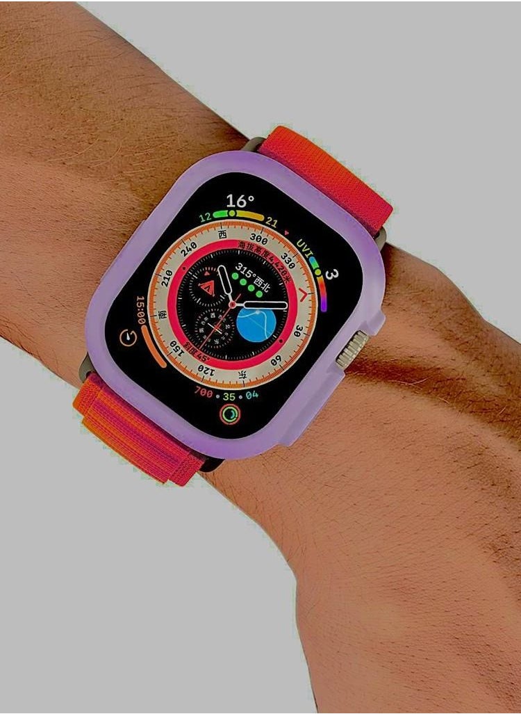 Watch - Compatible with Apple Watch Ultra 49 mm case All-Round Shockproof TPU Silicone Protective Cover Bumper Shock-Absorbing Scratch-Resistant Protective case for Apple Watch Ultra 49 mm Dark purple - Image 1
