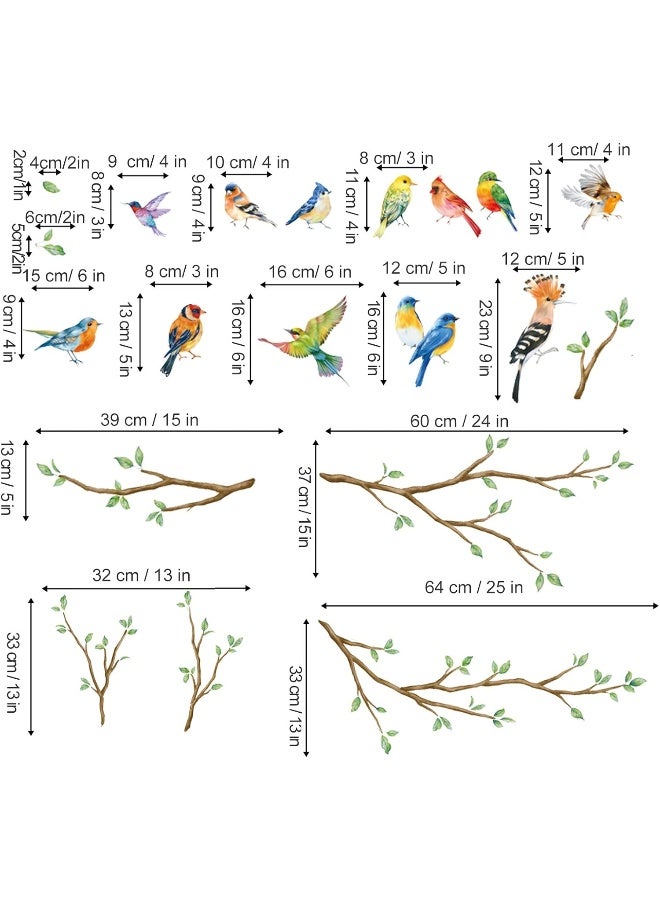 Home Trove Decalmile Tree Branch Double Sided Hummingbird & Bird Window Clings - Anti-Collision Glass Stickers  - Image 4