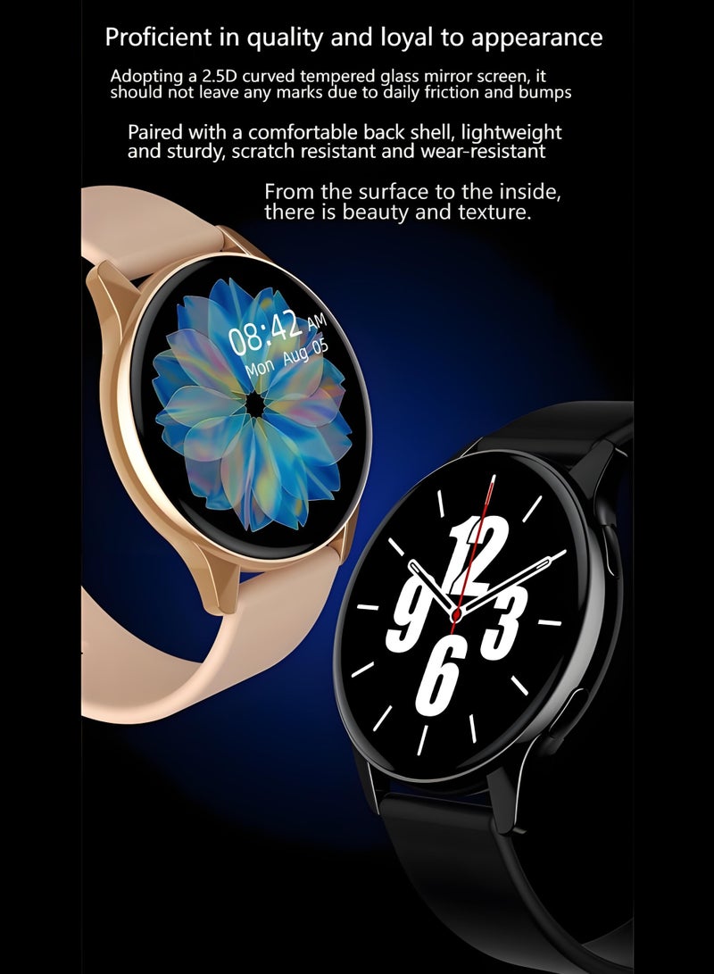 Smart Watch T2 PRO Round，Waterproof Fitness Watch，Bluetooth Calling，Compatible with Androd and IOS，TFT Display，Heart Rate Moitoring，Black - Image 4