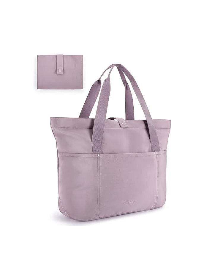 NIBEMINENT Tote Bag for Women, Foldable Tote Bag With Zipper Large Shoulder Bag Top Handle Handbag for Travel, Work - Image 1