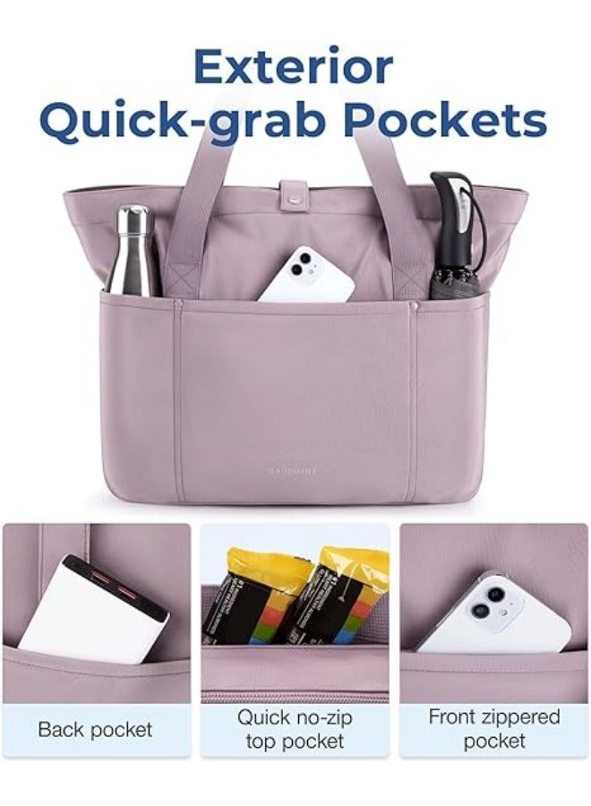 NIBEMINENT Tote Bag for Women, Foldable Tote Bag With Zipper Large Shoulder Bag Top Handle Handbag for Travel, Work - Image 3