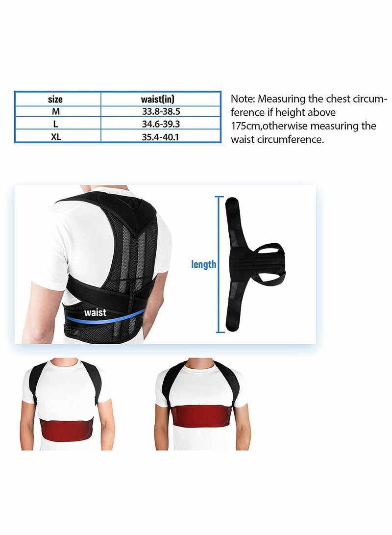 دعامة تصحيح القامة للرجال والنساء، سترة دعم الظهر القابلة للت adjustable، حزام تصحيح الجنف المريح، تخفيف الآلام للرقبة والظهر والكتفين، دعم تحدب الظهر (L) - Image 5