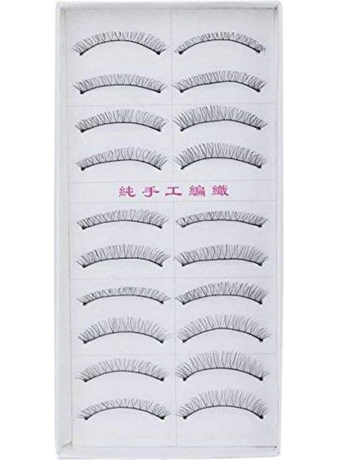 Gugzy 10 Pairs Handmade Natural Soft False Eyelashes Fake Eye Lash Black Sparse False Eyelashes Eye Lashes Extension Make Up - Image 1