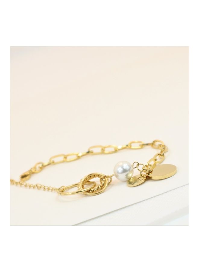 ذا بلينج ستوديو سوار من فولاذ التيتانيوم بتصميم مزين بلؤلؤة دائرية من بريستين - Image 5