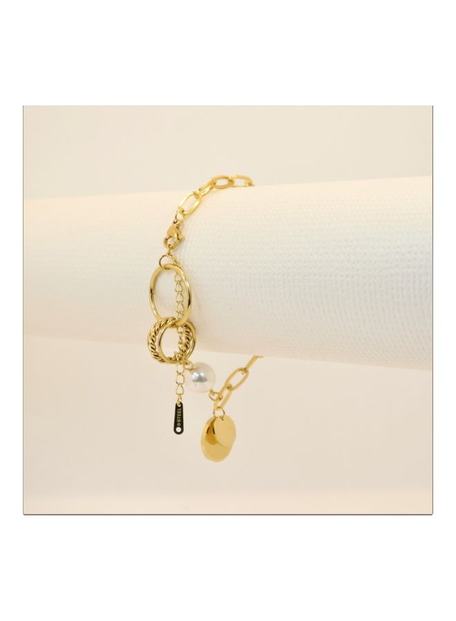 ذا بلينج ستوديو سوار من فولاذ التيتانيوم بتصميم مزين بلؤلؤة دائرية من بريستين - Image 2