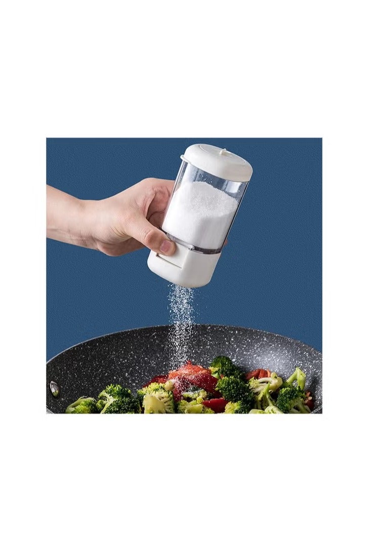 Spice Jars Bottles, Press Type Salt Control Bottle Kitchen Household Sealed Moisture Proof Metering Pepper Tank Set, Seasoning Bottle Rotary Seal Salt Tank for Sugar, Salt, Pepper and Other Spices