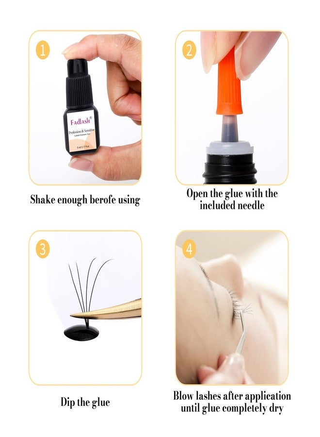 FADLASH Eyelash Extension Glue Extra Strong 2-3 Sec Drying Time Lash Extension Glue 8 Weeks Retention Lash Glue for Eyelash Extensions 5ml Black Lash Adhesive Professional Use (Never for DIY/Cluster Lashes) - Image 5