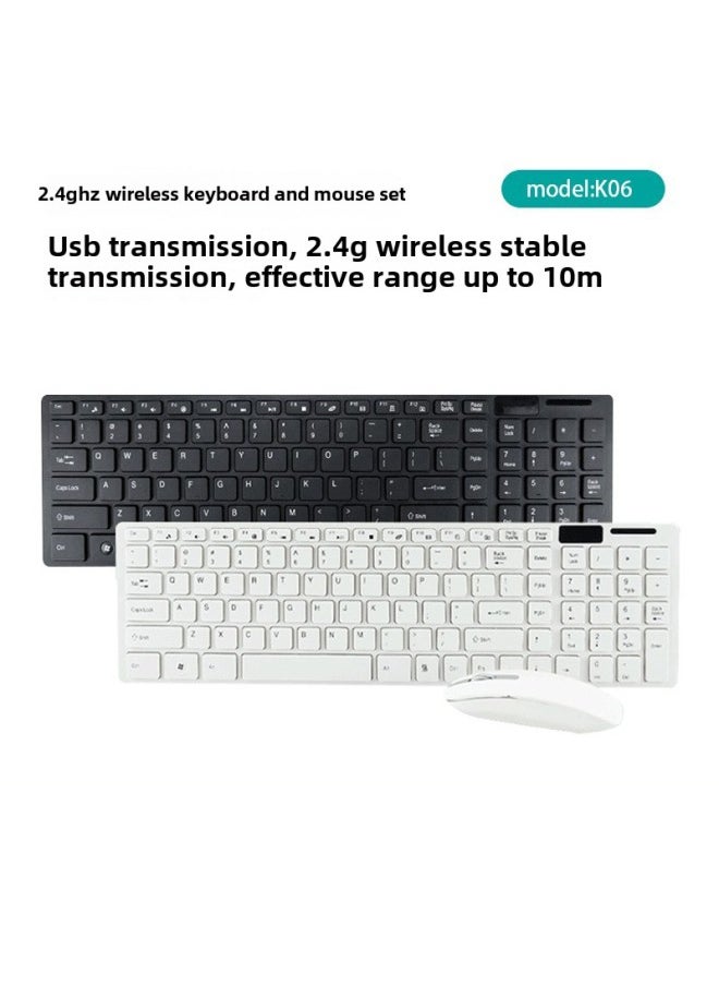 Generic Hot Recommend K06 Wireless 2.4G Keyboard And Mouse Suit Light Computer Office Game Keyboard And Mouse Direct Sales-Specifications:white  - Image 2