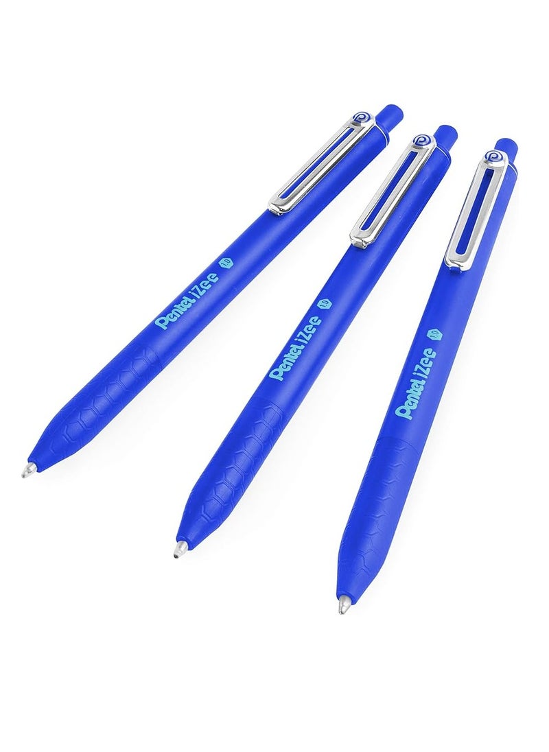 Pentel - 8-Piece Izee Retractable Ballpoint Pen 1.0mm Tip Blue Ink - Image 1
