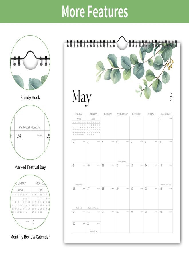 Kamoy Aesthetic Wall Calendar 2026-2027, 18 Month Vertical Calendar from January 2026 - June 2027, 11.5" x 15", Large Spiral Hanging 2026 Calendar With Large Ample Blocks for Writing, for School, Home - Image 3