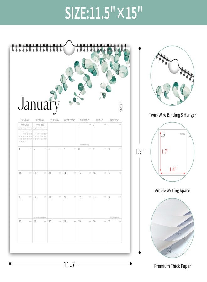 Kamoy Aesthetic Wall Calendar 2026-2027, 18 Month Vertical Calendar from January 2026 - June 2027, 11.5" x 15", Large Spiral Hanging 2026 Calendar With Large Ample Blocks for Writing, for School, Home - Image 2