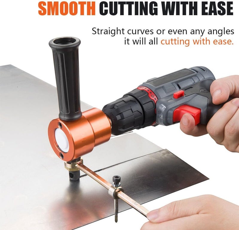 Dicfeos Double Head Sheet Metal Cutter, Versatile Nibbler Drill Attachment for Straight Curve and Circle Cutting, Maximum 14 Gauge Steel, Perfect for Home DIY and Car Repair - Image 4