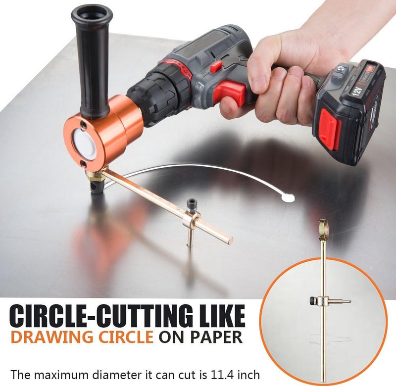 Dicfeos Double Head Sheet Metal Cutter, Versatile Nibbler Drill Attachment for Straight Curve and Circle Cutting, Maximum 14 Gauge Steel, Perfect for Home DIY and Car Repair - Image 3