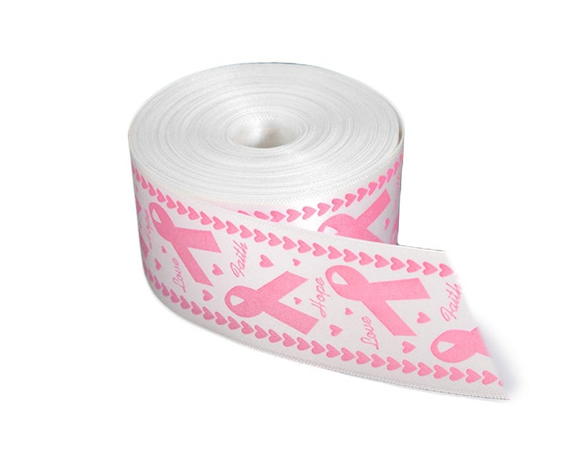 Fundraising For A Cause Satin Pink Awareness Ribbon by The Yard - 10 Yards Breast Cancer Awareness Satin Ribbon Roll for Crafting, Gift Wrapping, and Decorations - Image 1