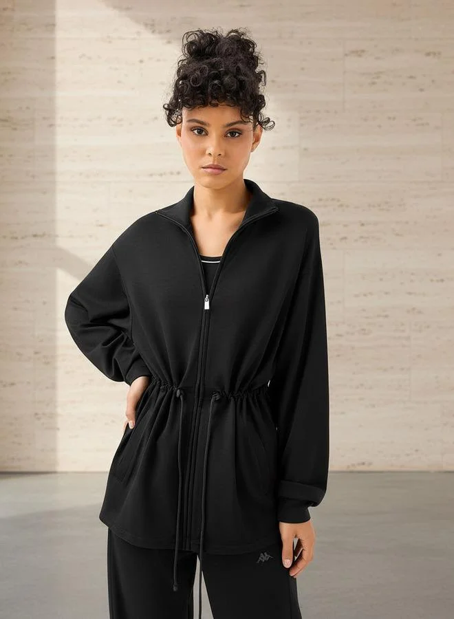 Kappa Kappa Women Soft Touch Drawstring Waist Longline Jacket