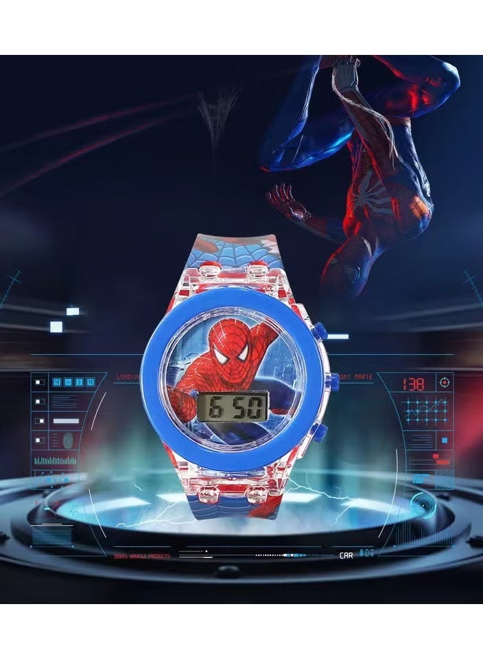 Sharpdo Children's Cartoon Light-Emitting Watch Marvel Spider-Man Boys And Girls With LCD Display Flashing Light Electronic Toy Watch - Image 3
