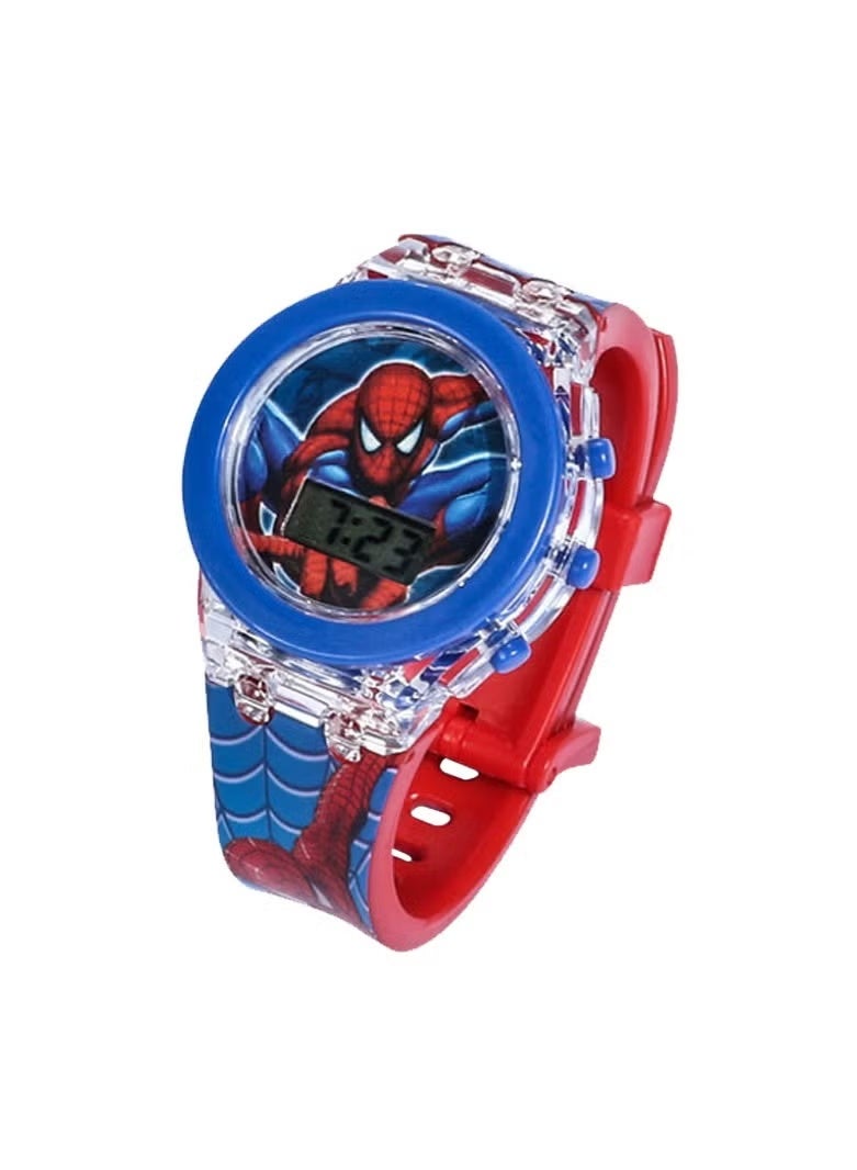 Sharpdo Children's Cartoon Light-Emitting Watch Marvel Spider-Man Boys And Girls With LCD Display Flashing Light Electronic Toy Watch - Image 1