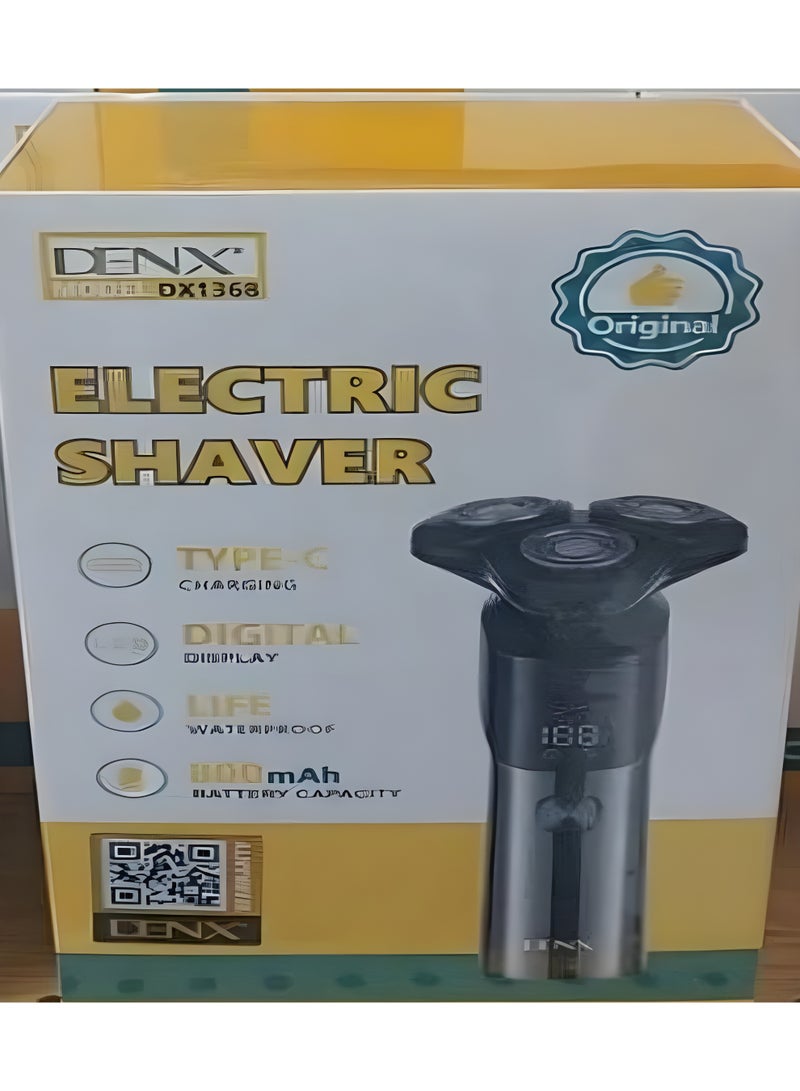 Denx Rechargeable Portable Rotary Electric Shaver for Men with USB Cordless Face Shaver Personal Care Razor DX1368 - Image 3