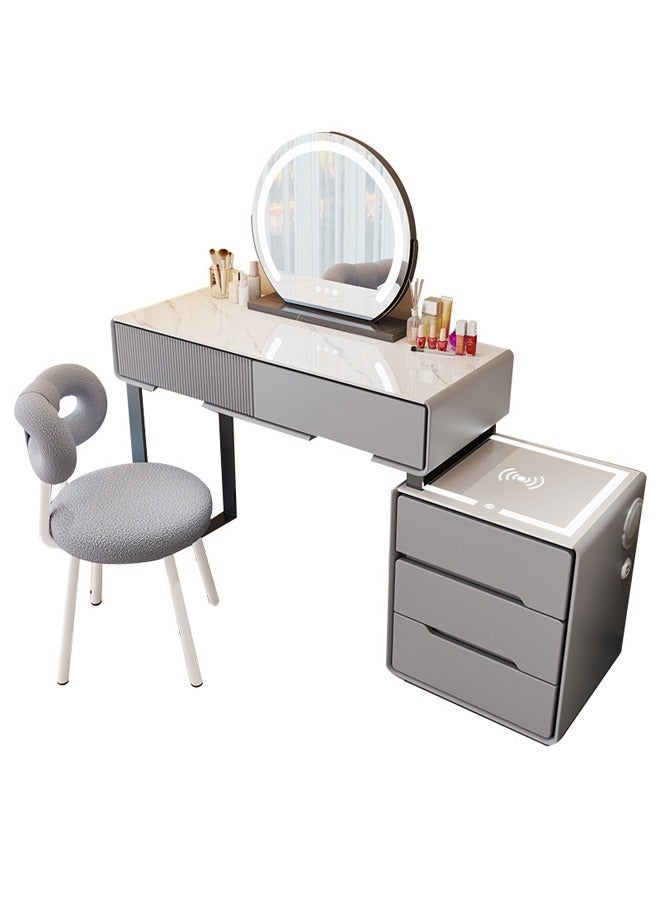 NKX Makeup Vanity Table Dressing Table Flip Mirror With Drawers And Chair With BT Speaker ,wireless charger and USB port 120CM - Image 2