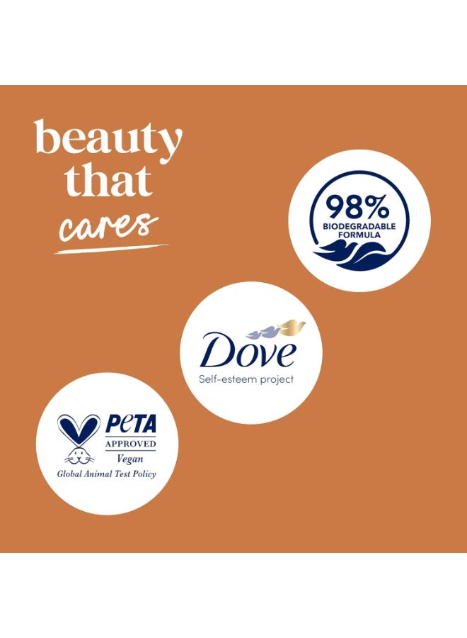 Dove غسول الجسم دوف مع مضخة تدليل زبدة الشيا والفانيليا لترطيب 24 ساعة - منظف للبشرة ناعم ومرطب بدون كبريتات وبدون بارابين 30.6 أونصة - Image 1