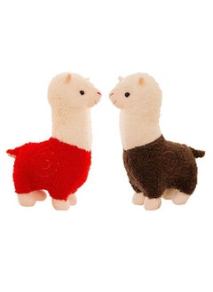 ZCM-HAPPY 2 Piece Alpaca Doll Plush Toy No Chemical and Antibacterial Cute Soft 28cm  - Image 1