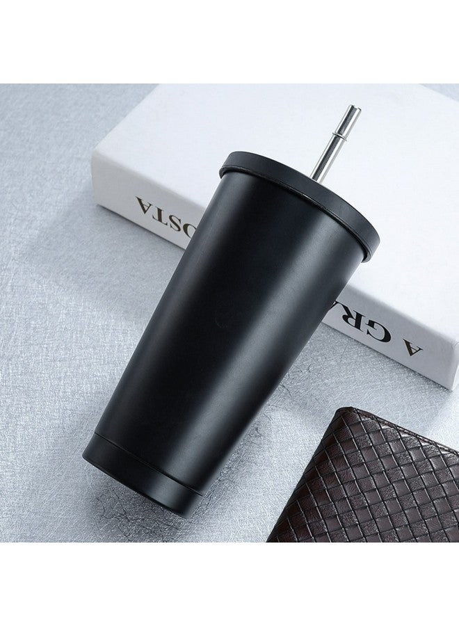 Nyrwana NYRWANA Tumbler Bottle | 500 ml | Tumbler with Straw and Lid, Insulated Tumbler, Double Wall Insulated Travel Tumbler, Hot and Cold Thermos Sipper, Stainless Steel Leak Proof (Black) - Image 4
