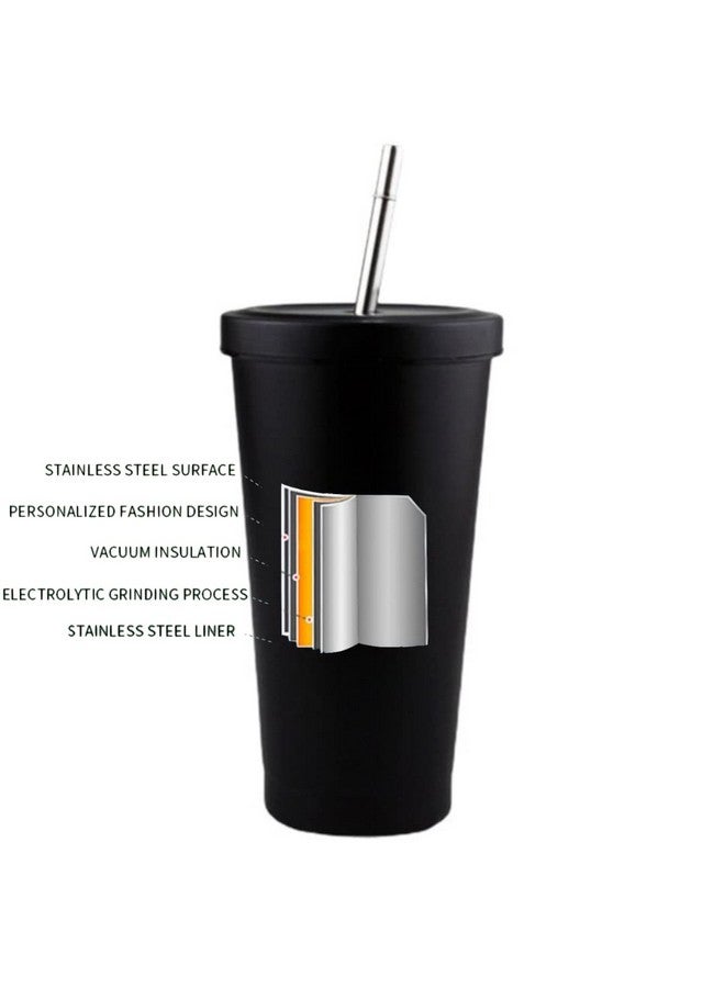 Nyrwana NYRWANA Tumbler Bottle | 500 ml | Tumbler with Straw and Lid, Insulated Tumbler, Double Wall Insulated Travel Tumbler, Hot and Cold Thermos Sipper, Stainless Steel Leak Proof (Black) - Image 2