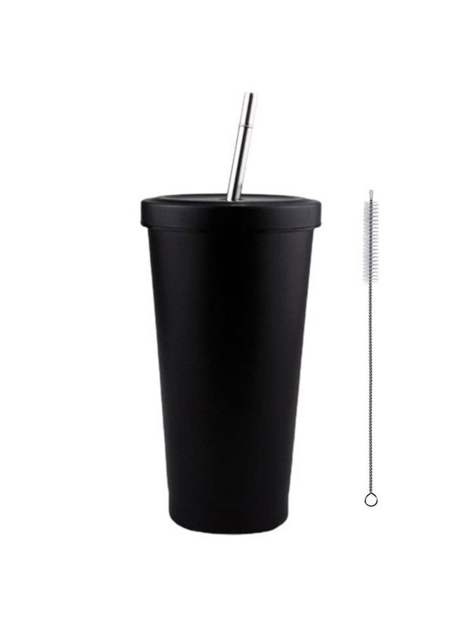 Nyrwana NYRWANA Tumbler Bottle | 500 ml | Tumbler with Straw and Lid, Insulated Tumbler, Double Wall Insulated Travel Tumbler, Hot and Cold Thermos Sipper, Stainless Steel Leak Proof (Black) - Image 1