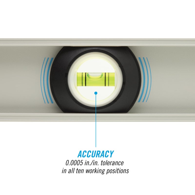 CHANNELLOCK 24-Inch, Professional-Grade Magnetic Aluminum I-Beam Level with 3 Vials, 5100-0024M - Image 2