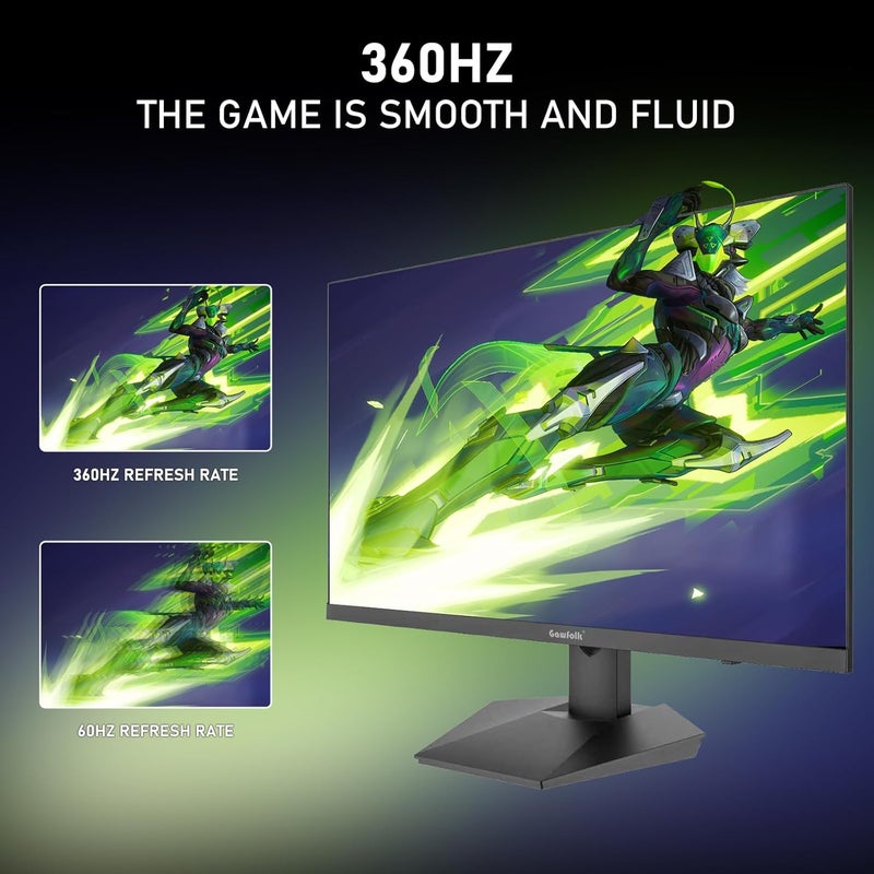 Gawfolk شاشة ألعاب Gawfolk IPS مقاس 27 بوصة 2K 360 هرتز شاشة كمبيوتر QHD (2560 × 1440) زمن استجابة سريع 1 مللي ثانية (GTG) 120% sRGB FreeSync مكبرات صوت مدمجة قابلة لتعديل الارتفاع والإمالة والدوران - Image 3