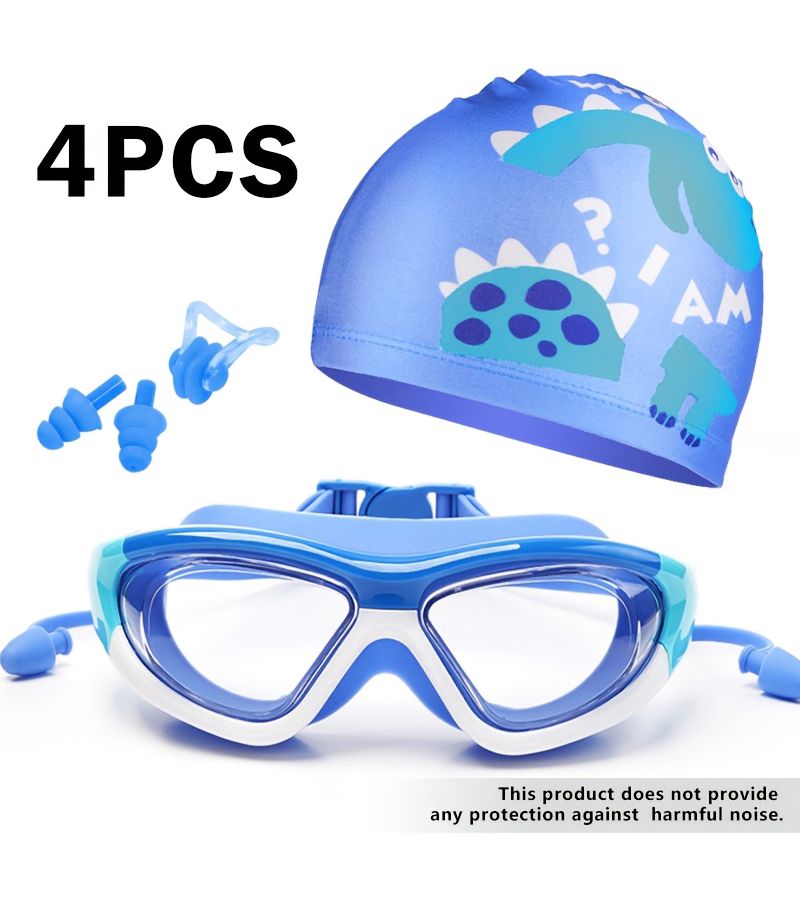 Kids Swim Goggles Anti Fog Leak Proof Soft Silicone Frame Adjustable Strap Wide View Lens For Boys And Girls 3 To 15 Years Pool Beach Swimming Water Sports Purple Set - Image 3