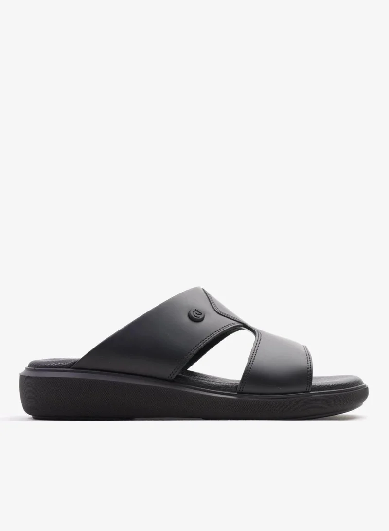 Uomo Cavalier Stylish Comfortable Footbed, Adjustable Side Clasp Black