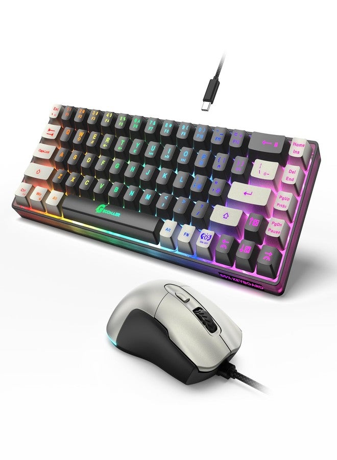 GEODMAER 65% Gaming Keyboard and Mouse Combo, RGB Backlit Keyboard + 7200 DPI Gaming Mouse, Ultra-Compact Anti-Ghosting Wired Keyboard and Mouse for PC Laptop Gamer - Image 1