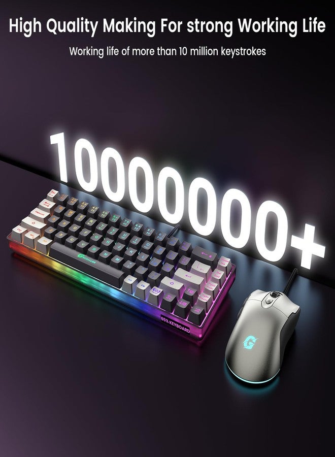 GEODMAER 65% Gaming Keyboard and Mouse Combo, RGB Backlit Keyboard + 7200 DPI Gaming Mouse, Ultra-Compact Anti-Ghosting Wired Keyboard and Mouse for PC Laptop Gamer - Image 4